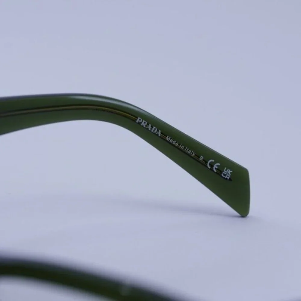 Prada PRB01V 19Z1O1 Eyeglasses Transparent Bottle Green 54mm Cat Eye Frame - Picture 7 of 10